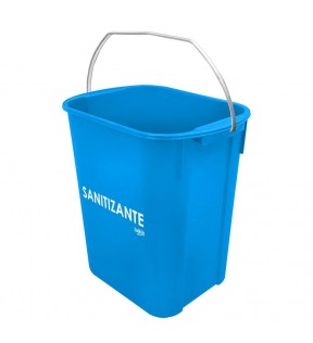CUBETA 19L CON IMPRESION SOLUCION SANITIZANTE AZUL 8351AZ