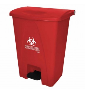 CESTO DE PEDAL 80L ROJO CON IMPRESIÓN 8561RPBI