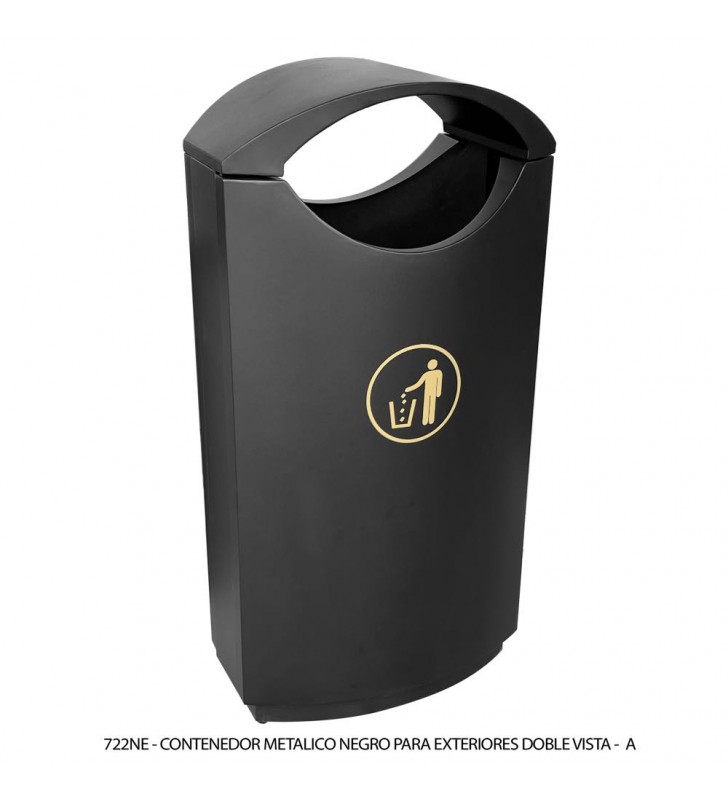 BOTE DE BASURA URBANO PARA EXTERIORES NEGRO 722NE