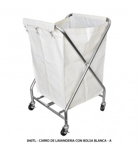CARRO SERVICIO DE LAVANDERIA CON BOLSA BLANCO 840TL