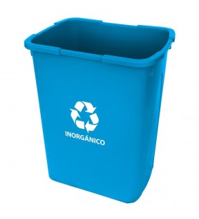 CESTO 65 LITROS SIN TAPA CON IMPRESION INORGANICO AZUL 8557IN