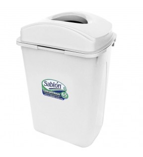 CESTO 65 LITROS BLANCO CON TAPA ELIPTICA BLANCA 8272BL