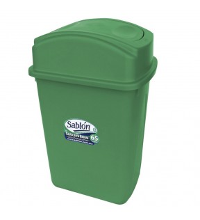 CESTO 65 LITROS CON TAPA BALANCIN LATERAL VERDE 8106VD