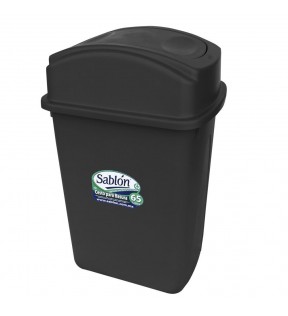 CESTO 65 LITROS NEGRO CON TAPA BALANCIN LATERAL NEGRO 8135NE