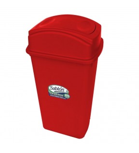 CESTO 80 LITROS CON TAPA BALANCIN LATERAL ROJO 8409RJ
