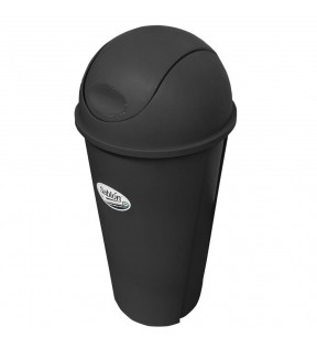 CESTO REDONDO 80 LITROS CON TAPA BALANCIN CURVO NEGRO 8505NE