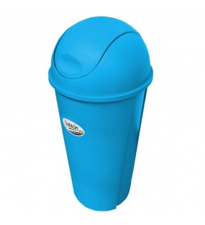 CESTO REDONDO 80 LITROS CON TAPA BALANCIN CURVO AZUL 8507AZ