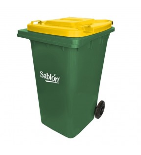 CESTO 240 LITROS VERDE CON TAPA AMARILA SIN PEDAL 9263AM