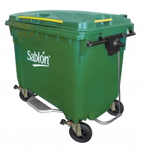 CONTENEDOR 660 LITROS VERDE CON PEDAL 8726VD