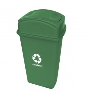 CESTO 80 LITROS CON TAPA BALANCIN LATERAL CON IMPRESION ORGANICO VERDE 8666OR