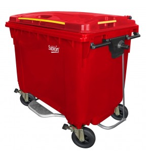 CONTENEDOR 660L ROJO CON PEDAL 8729RJ