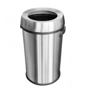 CESTO 65L TAPA EMBUDO GRIS METÁLICO 724GR