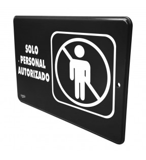 SEÑAL PERSONAL AUTORIZADO 22.8x15.2 NEGRO IMPRESO BLANCO 7939