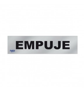SEÑAL ALUMINIO ADHERIBLE 16.5x4.4 EMPUJE NEGRO 6505