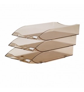CHAROLA PAPELERA EUROLINEA 3 NIVELES HUMO 2036HU